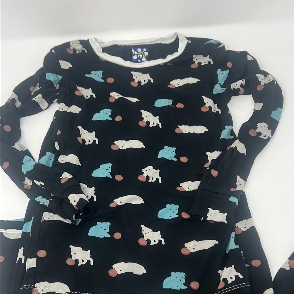 Kickee pants kids pajama set size 8 puppy and ball design EUC